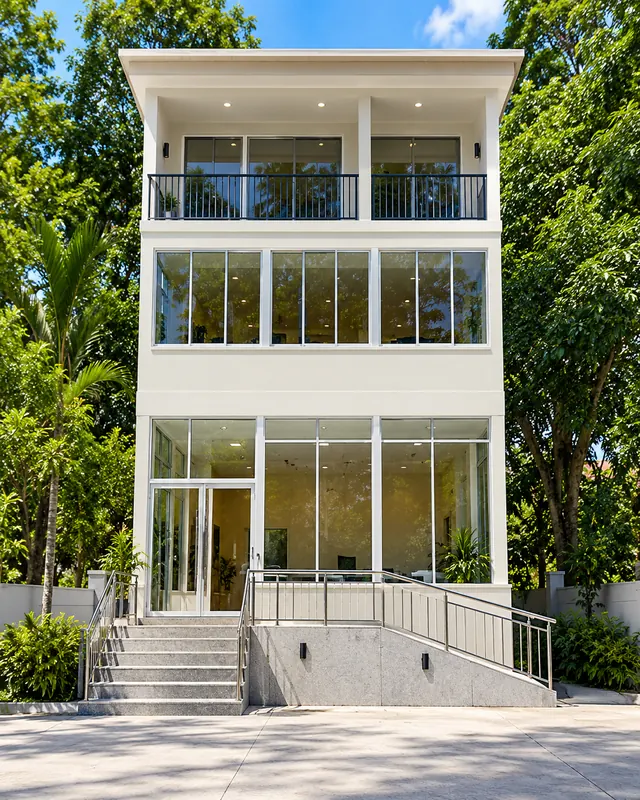 Three-storey commercial and residential building, Port Glaud